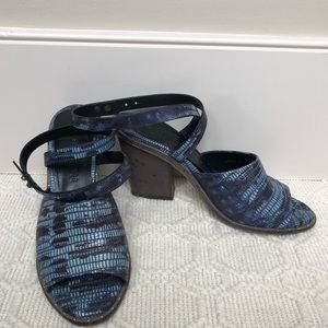 Freda Salvador Blue Tejus Snakeskin Sandals